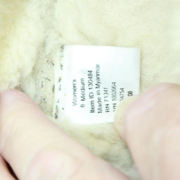 LL Bean Blue Suede Wicked Good Shearling Lined Moccasin Slippers Size 8 M - Picture 8 of 9